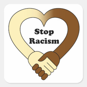 Sticker Carré Logo de poignée de main anti-racisme