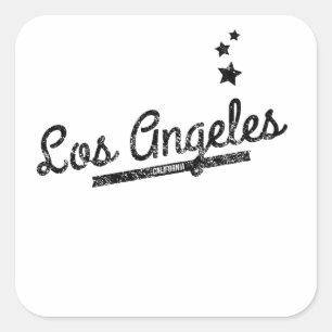 Sticker Carré Logo de Retro Los Angeles en panne