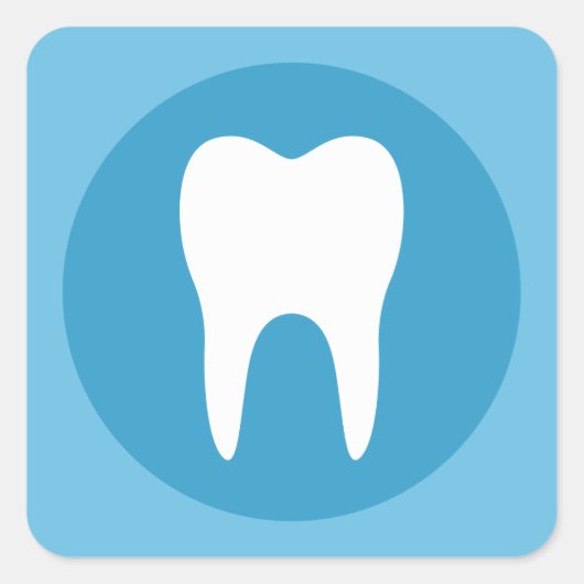 Sticker Carré Logo dentiste dentaire bleu et blanc dentiste mode (Devant)