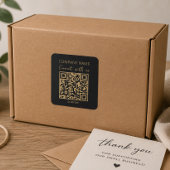 Sticker Carré Logo d'entreprise Code QR Noir Moderne