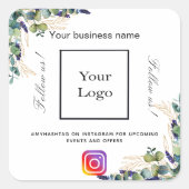 Sticker Carré Logo d'entreprise Eucalyptus nom instagram hashtag (Devant)