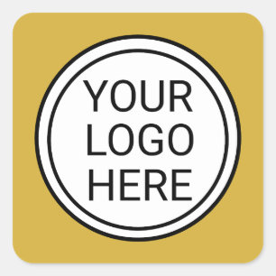 Sticker Carré Logo d'entreprise personnalisé en or