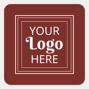 Sticker Carré Logo d'entreprise personnalisé Moderne Minimaliste
