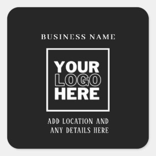 Sticker Carré Logo d'entreprise personnalisé noir et blanc