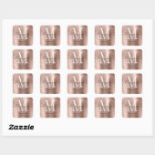Sticker Carré Logo d'entreprise rose Gold Monogram (Feuille)