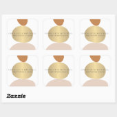 Sticker Carré Logo d'or de stones Zen Abstraits modernes (Feuille)