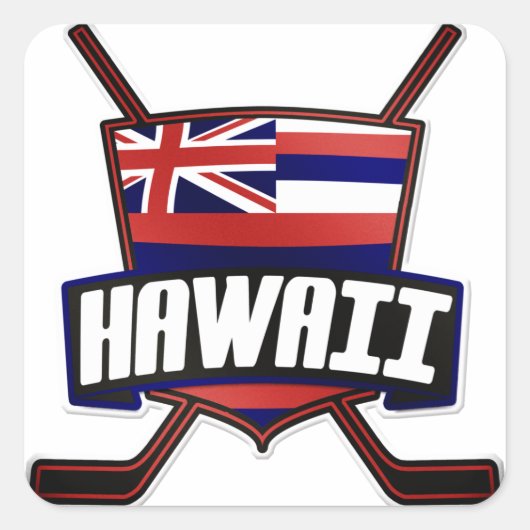 Sticker Carré Logo du drapeau du hockey sur glace d'Hawaii (Devant)