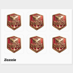 Sticker Carré Logo Emblème Vétéran Corps des Marines
