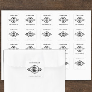 Sticker Carré Logo et site Web personnalisé Carré blanc feuille