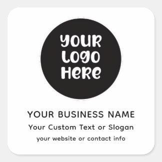 Sticker Carré Logo et texte personnalisés pour l'entreprise