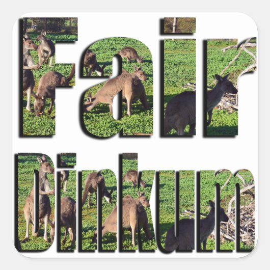 Sticker Carré Logo Fair Dinkum Aussie Slang (Devant)