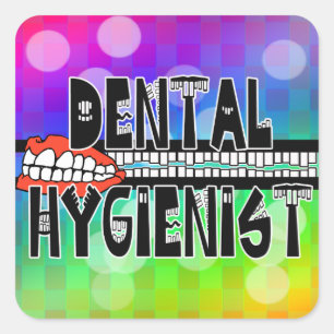STICKER CARRÉ LOGO HYGIÈNE DENTAIRE DENTAIRE