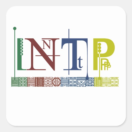 Sticker Carré Logo INTP - Balise de nom MyersBriggs/Sticker (Devant)
