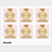 Sticker Carré Logo moderne Abstrait Zen Stones Gold et Rose (Feuille)