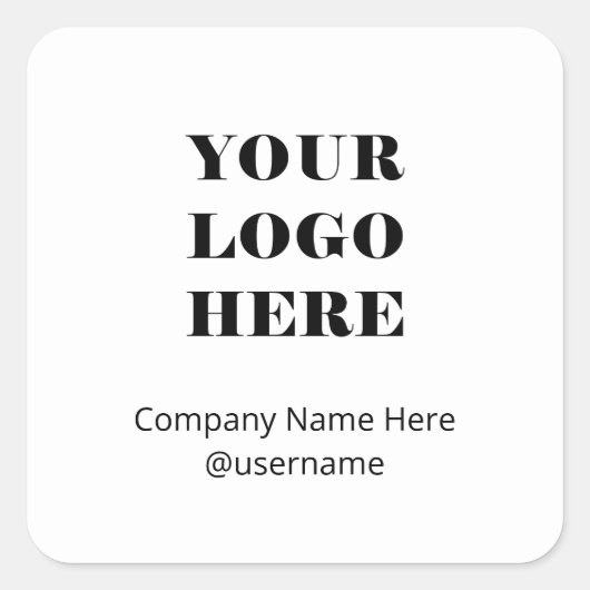 Sticker Carré Logo moderne simple avec nom d'entreprise (Devant)