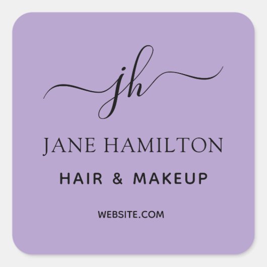 Sticker Carré Logo Monogram Business Purple (Devant)