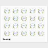 Sticker Carré Logo Monogramme Mariage citron (Feuille)