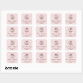 Sticker Carré Logo noir blanc simple pastel rose cheveux maquill (Feuille)