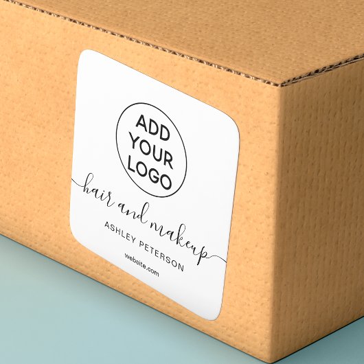 Sticker Carré Logo noir blanc simple typographie maquillage chev