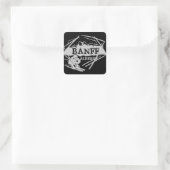 Sticker Carré Logo noir gris de Banff Alberta Canada (Sac)