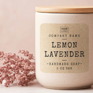 Sticker Carré Logo personnalisé carré Kraft papier look produit 