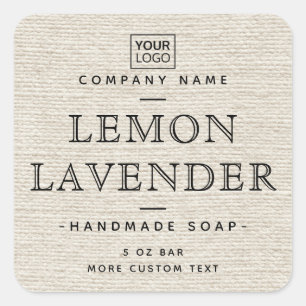 Sticker Carré Logo personnalisé clair lin carré produit étiquett