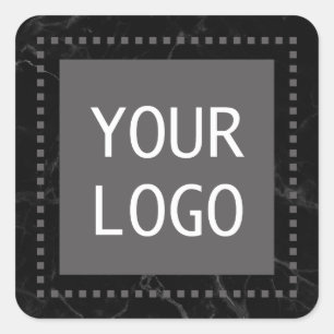 Sticker Carré Logo personnalisé d'entreprise Marbre foncé modern