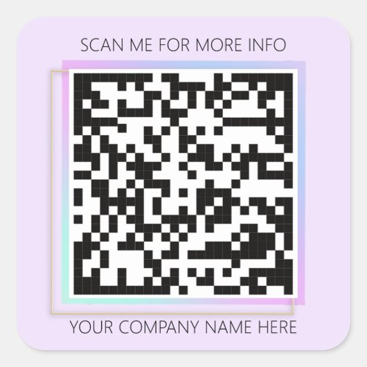 Sticker Carré Logo personnalisé QR Code me scanner pour violet (Devant)