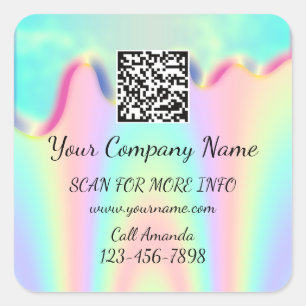 Sticker Carré Logo personnalisé QR Code promotionnel Boutique H