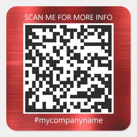 Sticker Carré Logo personnalisé QR Code Scan Me Online Shop Red (Devant)