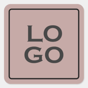 Sticker Carré Logo personnalisé sur Dusty Rose avec cadre