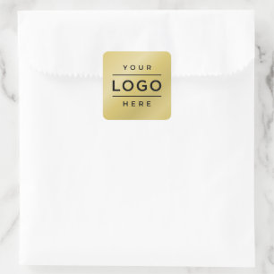 Sticker Carré Logo Promo Or Entreprise en Or Personnalisé