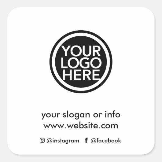 Sticker Carré Logo promotionnel personnalisé (Devant)