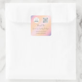 Sticker Carré Logo QrCode Boutique en ligne Holographie (Sac)