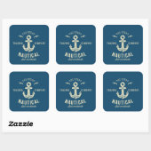 Sticker Carré Logo Rétro Nautique (Feuille)