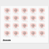 Sticker Carré Logo rose brosse typographie maquillage cheveux (Feuille)
