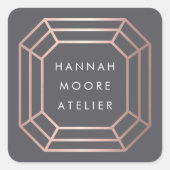 Sticker Carré Logo rose Gold Gemstone (Devant)