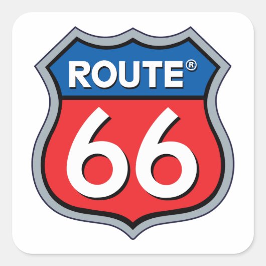 Sticker Carré Logo Route 66 (Devant)
