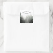 Sticker Carré Logo Rustique Watercolor Pine Forest Personnalisé (Sac)