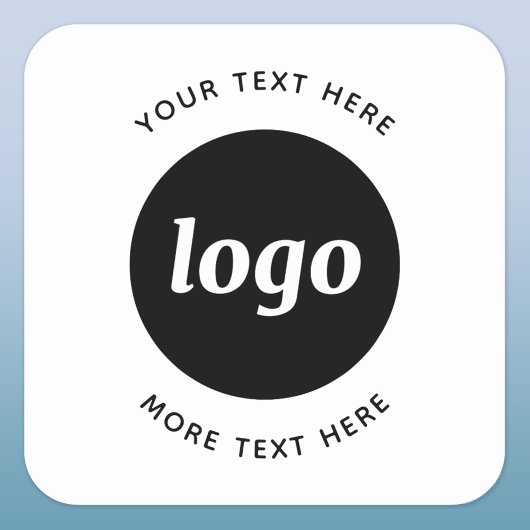 Sticker Carré Logo Simple Avec Entreprise Texte