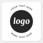Sticker Carré Logo Simple Avec Entreprise Texte (Devant)