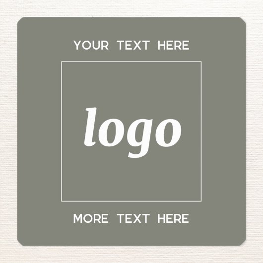 Sticker Carré Logo Simple Avec Texte Professionnel Sage Vert