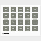 Sticker Carré Logo Simple Avec Texte Professionnel Sage Vert (Feuille)