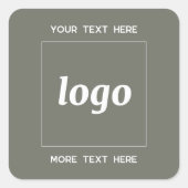 Sticker Carré Logo Simple Avec Texte Professionnel Sage Vert (Devant)