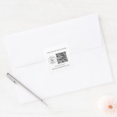 Sticker Carré Logo simple d'entreprise et code QR (Enveloppe)