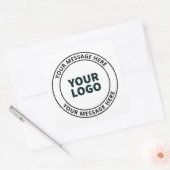Sticker Carré Logo téléchargé + Texte circulaire modifiable (Enveloppe)