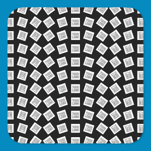 Sticker Carré Logo unique ou Motif d'image Noir (modifiable)