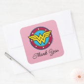 Sticker Carré Logo Wonder Woman | Nouveau bébé bientôt (Enveloppe)