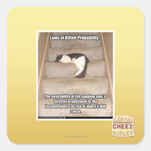 Sticker Carré Lois de Kitteh Probabilité (Devant)