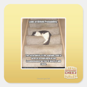 Sticker Carré Lois de la probabilité de Kitteh